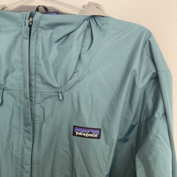 Patagonia Men’s Recycled Nylon Raincoat Teal Size 2XL - Picture 3 of 8